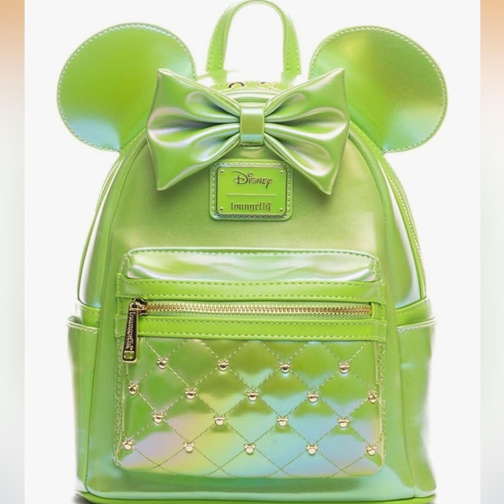 Loungefly Disney Minnie Mouse Classic series Emerald  Iridescent BP New!